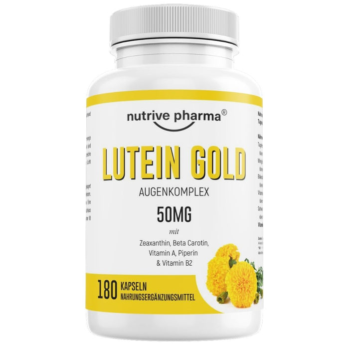 Lutein 50mg mit Zeaxanthin, Beta Carotin, Vitamin A & B2, Piperin