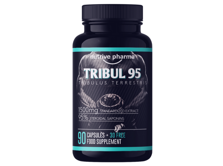 Tribul95® Tribulus Terrestris hochdosiert - 6000mg pro Tagesdosis - 95% Saponine - Natürlicher Pflanzenextrakt - Fördert neue Energie - Testo - 1500mg in einer Kapsel